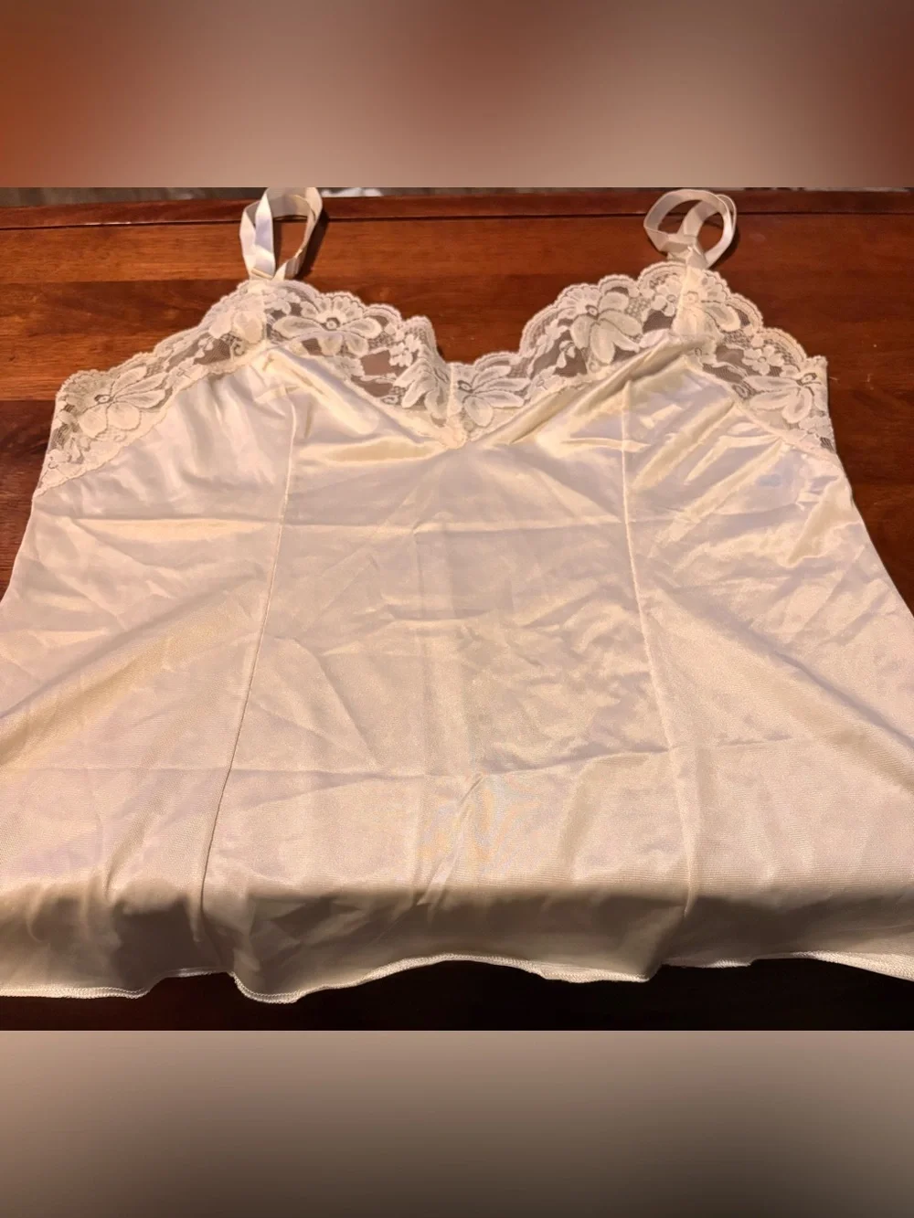 Vintage Lorraine Women's Size 36 Cream colored Camisole Laced V-Neck